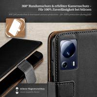 moex Book Case für Xiaomi 13 Lite – Klapphülle aus PU Leder mit Kartenfach, Komplett Schutz