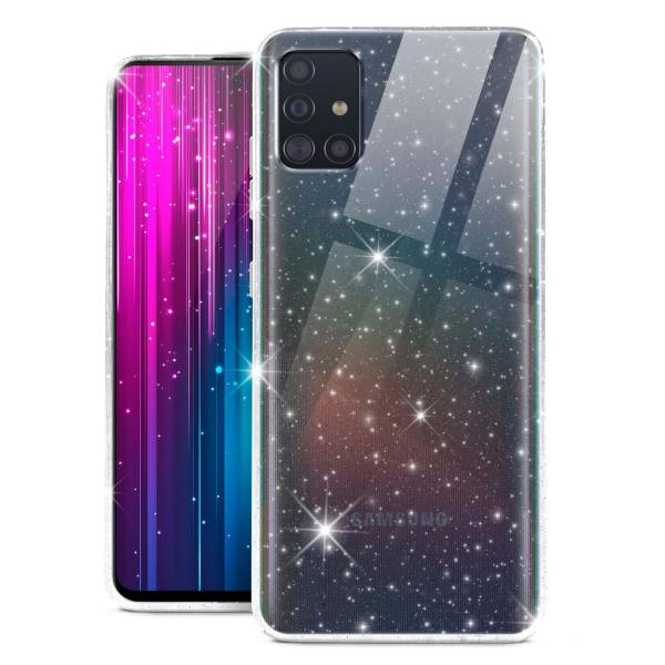 moex® Sparky Case für Samsung Galaxy A51 – Stylische Glitzer Hülle, ultra slim Handyhülle, durchsichtig