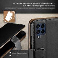 moex Book Case für Samsung Galaxy M53 5G – Klapphülle aus PU Leder mit Kartenfach, Komplett Schutz