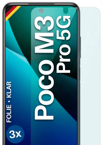 moex FlexProtect Klar für Xiaomi Poco M3 Pro 5G – Schutzfolie für unsichtbaren Displayschutz, Ultra klar
