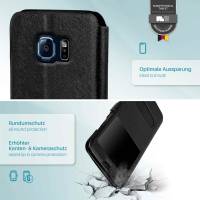 moex Comfort Case für Samsung Galaxy S6 – Klapphülle mit Fenster, ultra dünnes Flip Case