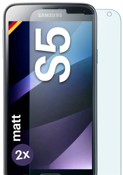 moex ShockProtect Matt für Samsung Galaxy S5 – Panzerglas für kratzfesten Displayschutz, Anti Reflex
