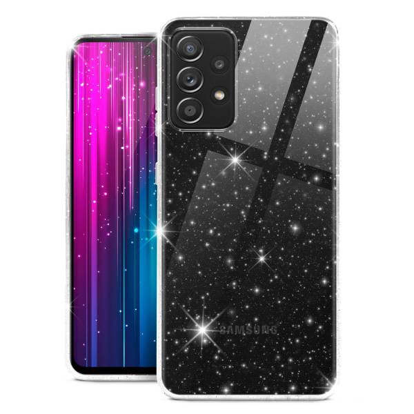 moex® Sparky Case für Samsung Galaxy A52 5G – Stylische Glitzer Hülle, ultra slim Handyhülle, durchsichtig