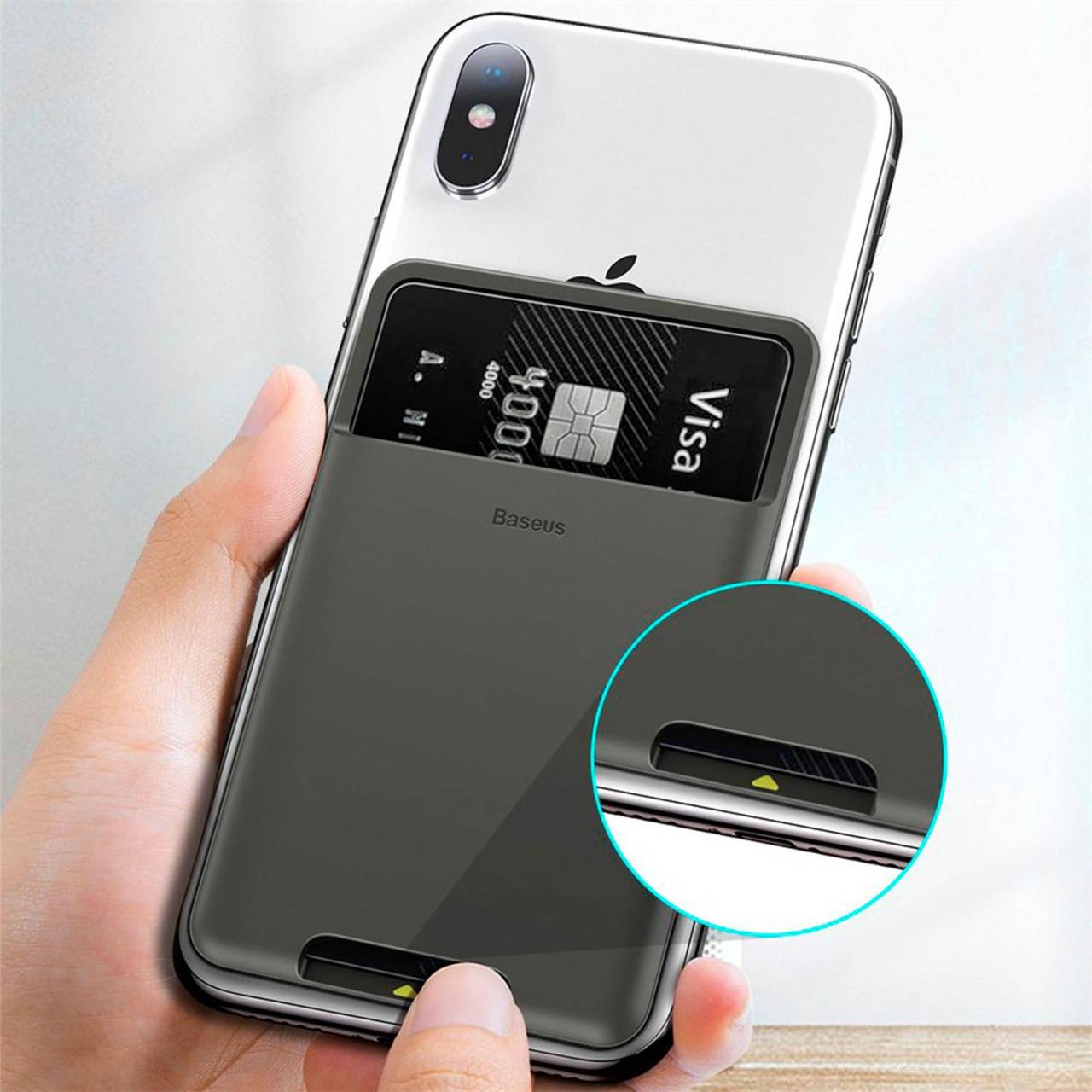 Baseus Card Pocket Universal – Kartenhalter für Handy mit Silikon, Kartenetui selbstklebend