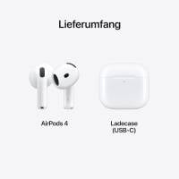Apple AirPods 4 – Kabellose In-Ear Bluetooth Kopfhörer mit Ladeetui für Sport und lange Akkulaufzeit