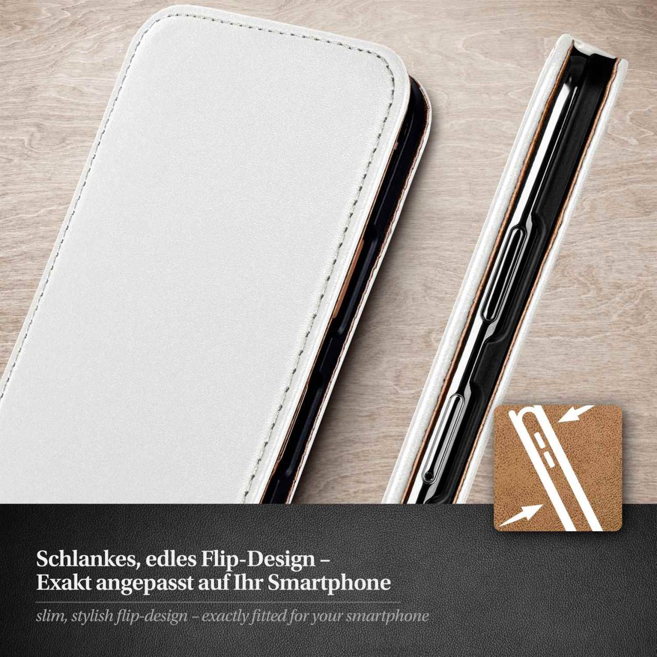 moex Flip Case für Samsung Galaxy S2 – PU Lederhülle mit 360 Grad Schutz, klappbar