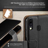moex Book Case für Samsung Galaxy A40 – Klapphülle aus PU Leder mit Kartenfach, Komplett Schutz