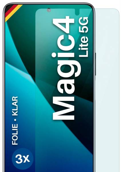 moex FlexProtect Klar für Honor Magic4 Lite 5G – Schutzfolie für unsichtbaren Displayschutz, Ultra klar