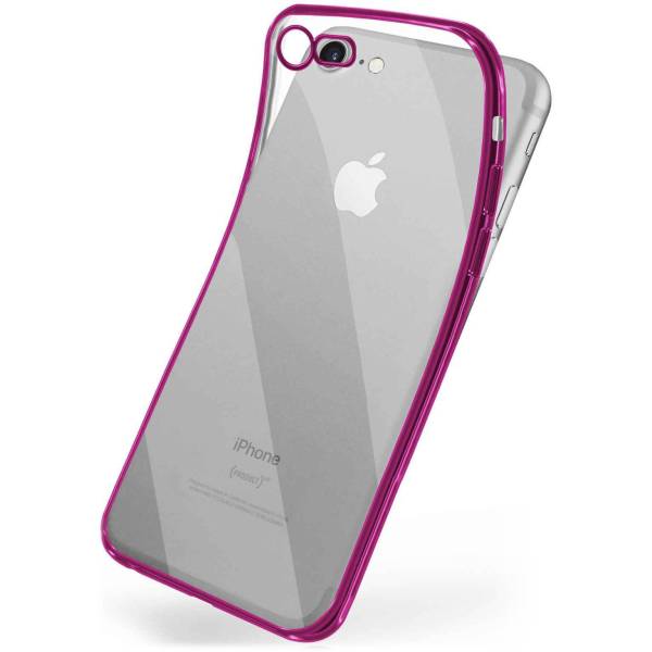 moex Chrome Case für iPhone SE (2020) – Handy Bumper mit Chrom Rand – Transparente Hülle