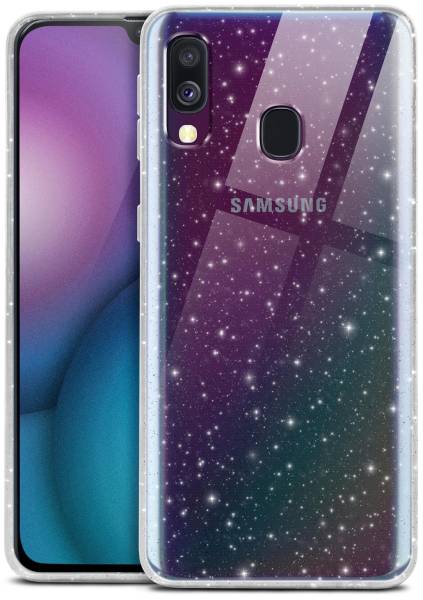 moex® Sparky Case für Samsung Galaxy A40 – Stylische Glitzer Hülle, ultra slim Handyhülle, durchsichtig