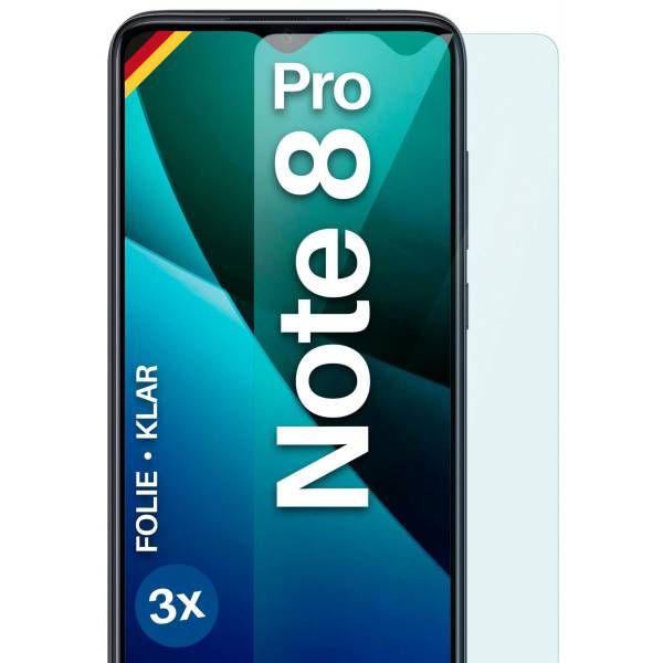 moex FlexProtect Klar für Xiaomi Redmi Note 8 Pro – Schutzfolie für unsichtbaren Displayschutz, Ultra klar