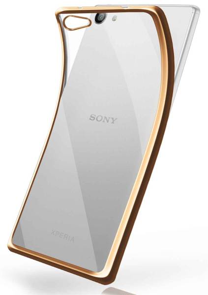moex Chrome Case für Sony Xperia Z5 Compact – Handy Bumper mit Chrom Rand – Transparente Hülle
