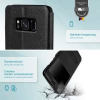 moex Comfort Case für Samsung Galaxy S8 Plus – Klapphülle mit Fenster, ultra dünnes Flip Case