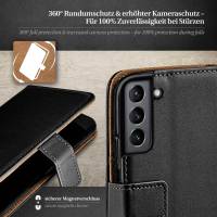 moex Book Case für Samsung Galaxy S21 Plus – Klapphülle aus PU Leder mit Kartenfach, Komplett Schutz