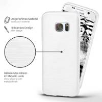 moex Brushed Case für Samsung Galaxy S7 – Silikon Handyhülle, Backcover in Aluminium Optik