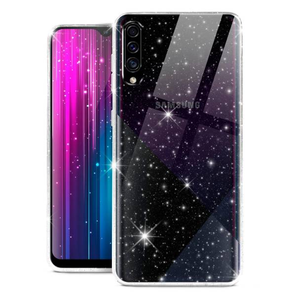 moex® Sparky Case für Samsung Galaxy A50 – Stylische Glitzer Hülle, ultra slim Handyhülle, durchsichtig