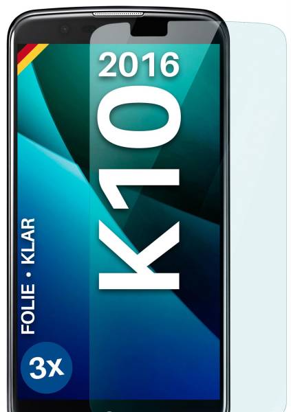 moex FlexProtect Klar für LG K10 (2016) – Schutzfolie für unsichtbaren Displayschutz, Ultra klar