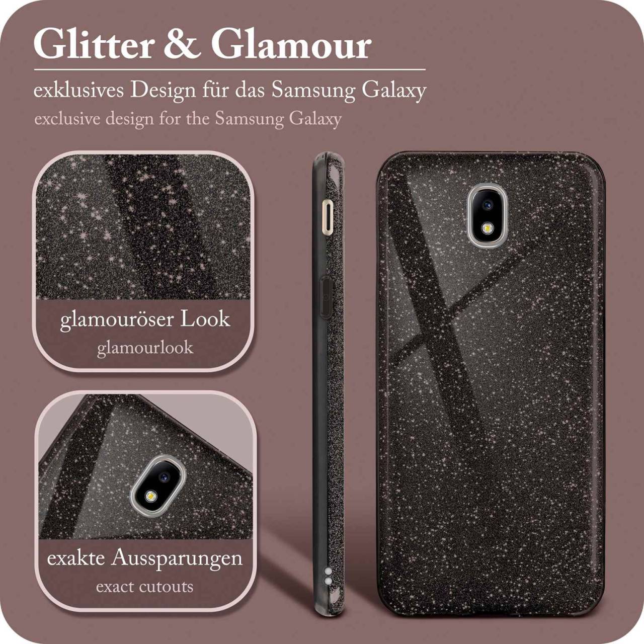 ONEFLOW Glitter Case für Samsung Galaxy J5 (2017) – Glitzer Hülle aus TPU, designer Handyhülle