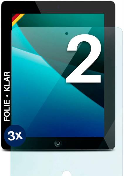 moex FlexProtect Klar für Apple iPad (2. Generation - 2011) – Schutzfolie für zusätzlichen Displayschutz, Ultra klar