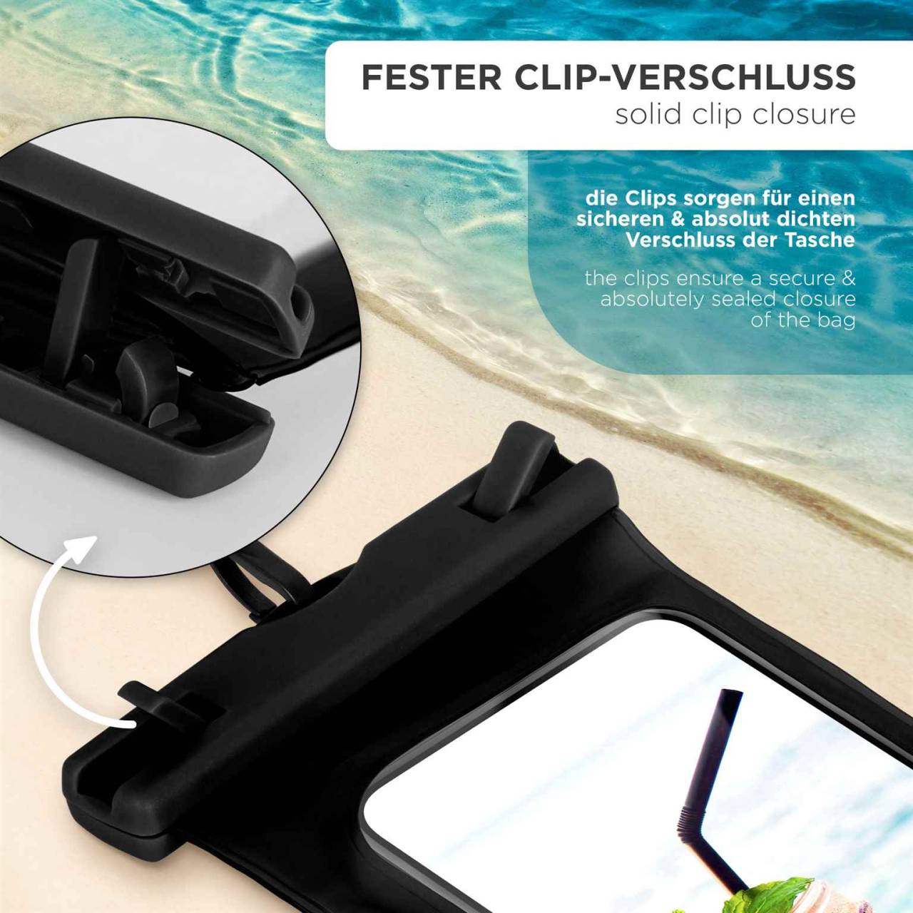 ONEFLOW Beach Bag für Samsung Galaxy A15 (4G) – Wasserdichte Handyhülle für Strand & Pool, Unterwasser Hülle