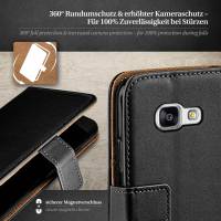 moex Book Case für Samsung Galaxy A3 (2016) – Klapphülle aus PU Leder mit Kartenfach, Komplett Schutz
