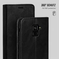 moex Casual Case für Samsung Galaxy A8 (2018) – 360 Grad Schutz Booklet, PU Lederhülle mit Kartenfach