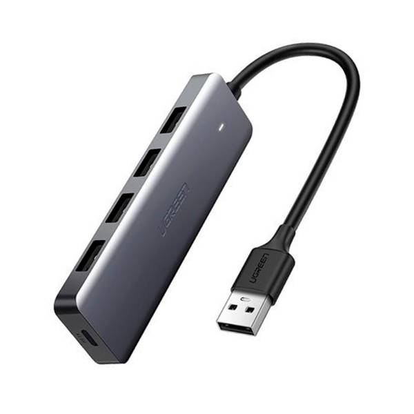 Ugreen USB-Hub – 4x USB-A 3.2 Ports, für Tablets und andere Geräte, Micro-USB Stromanschluss, USB-A Stecker