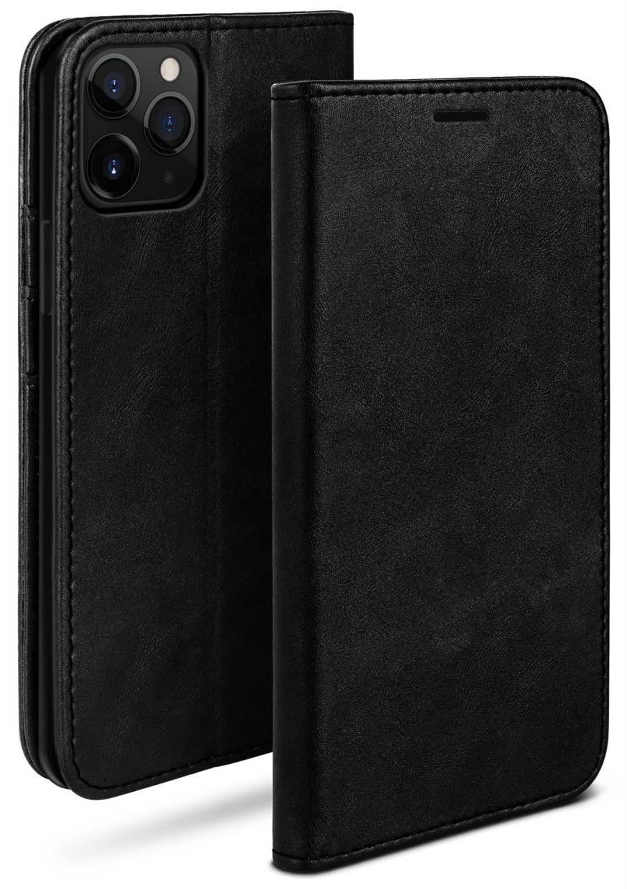 moex Casual Case für Apple iPhone 11 Pro Max – 360 Grad Schutz Booklet, PU Lederhülle mit Kartenfach