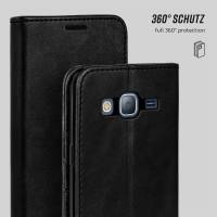 moex Casual Case für Samsung Galaxy J3 (2016) – 360 Grad Schutz Booklet, PU Lederhülle mit Kartenfach