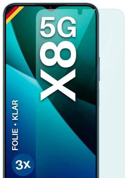 moex FlexProtect Klar für Honor X8 5G – Schutzfolie für unsichtbaren Displayschutz, Ultra klar