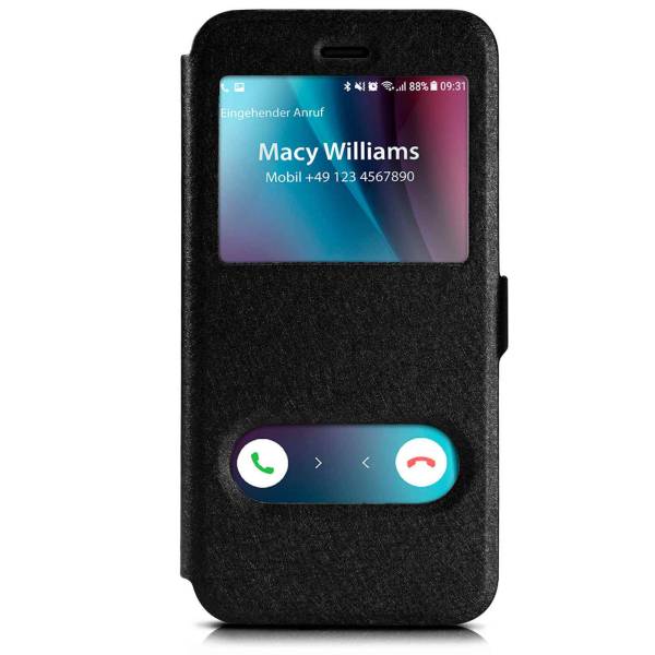moex Comfort Case für iPhone XS Max – Klapphülle mit Fenster, ultra dünnes Flip Case