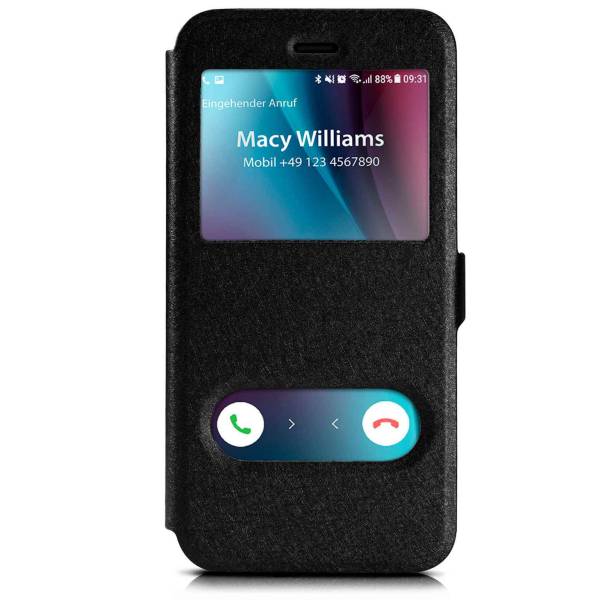 moex Comfort Case für Apple iPhone XS Max – Klapphülle mit Fenster, ultra dünnes Flip Case