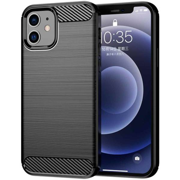 ONEFLOW Shift Case für Apple iPhone 12 – Handyhülle aus robustem TPU in Carbon- & brushed Alu-Optik