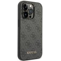 Guess 4G Metal Gold Logo Case iPhone 14 Pro Max – Hardcase, robust und kompatibel mit kabellosem Laden