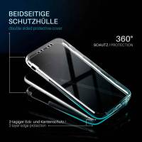 moex Double Case für Samsung Galaxy A21s – 360 Grad Hülle aus Silikon, Rundumschutz beidseitig