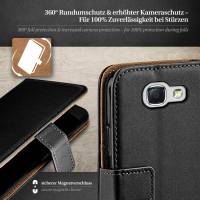moex Book Case für Samsung Galaxy Note 2 – Klapphülle aus PU Leder mit Kartenfach, Komplett Schutz
