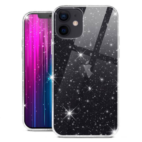 moex® Sparky Case für Apple iPhone 12 mini – Stylische Glitzer Hülle, ultra slim Handyhülle, durchsichtig