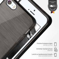 moex Brushed Case für Apple iPhone 5 – Silikon Handyhülle, Backcover in Aluminium Optik