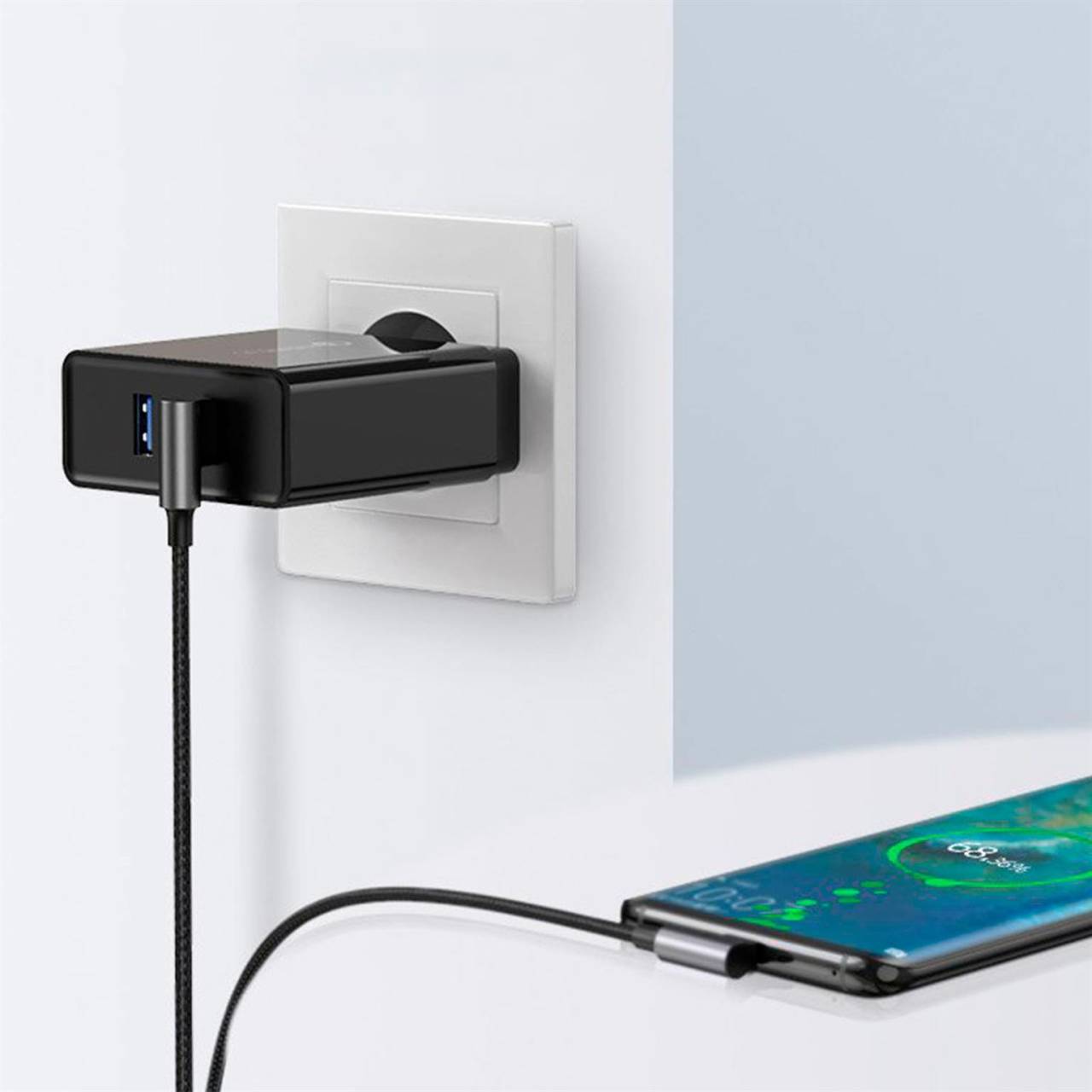 Ugreen Ladekabel – USB-A auf USB-C für Smartphones und anderes, 90 Grad Winkel beidseitig, 20W, 0,5 m