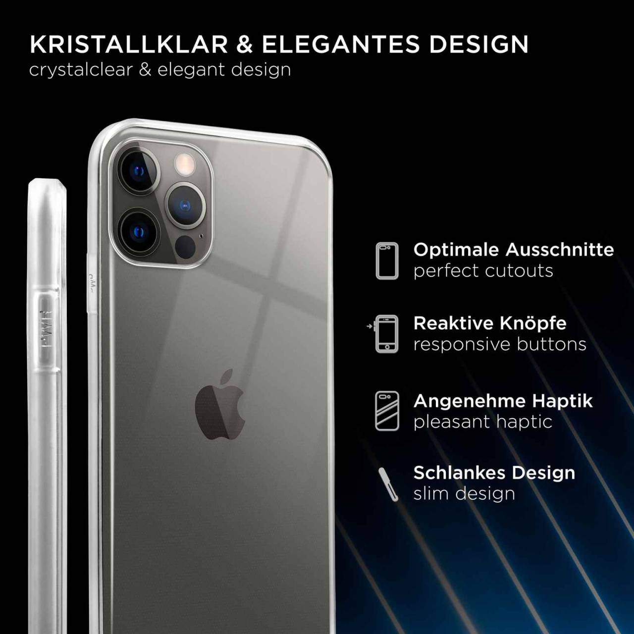 ONEFLOW Clear Case iPhone 12 Pro Max Silikonhülle transparent