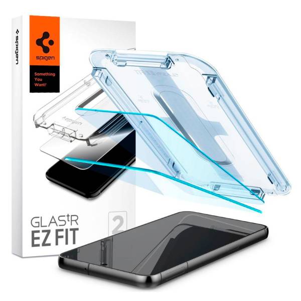 Spigen Glas.tR EZ Fit für Samsung Galaxy S23 – 2x gehärtete Glas Folien inklusive Montagerahmen