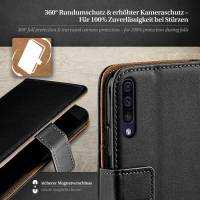 moex Book Case für Samsung Galaxy A50 – Klapphülle aus PU Leder mit Kartenfach, Komplett Schutz