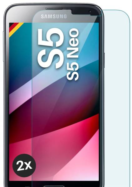 moex ShockProtect Klar für Samsung Galaxy S5 Neo – Panzerglas für kratzfesten Displayschutz, Ultra klar