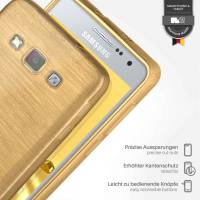 moex Brushed Case für Samsung Galaxy A7 (2015) – Silikon Handyhülle, Backcover in Aluminium Optik