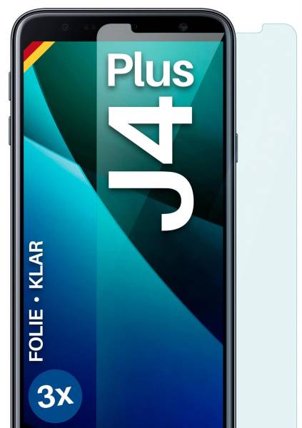 moex FlexProtect Klar für Samsung Galaxy J4 Plus – Schutzfolie für unsichtbaren Displayschutz, Ultra klar