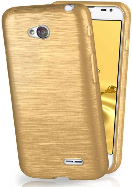 moex Brushed Case für LG L65 – Silikon Handyhülle, Backcover in Aluminium Optik