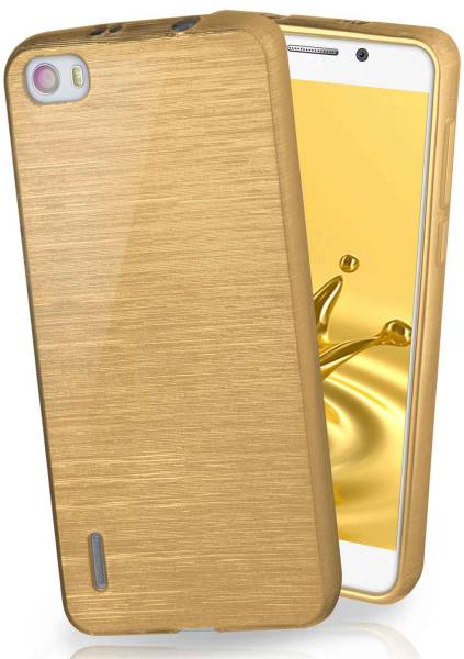 moex Brushed Case für Huawei Honor 6 – Silikon Handyhülle, Backcover in Aluminium Optik