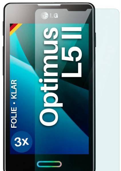 moex FlexProtect Klar für LG E460 Optimus L5 II – Schutzfolie für unsichtbaren Displayschutz, Ultra klar