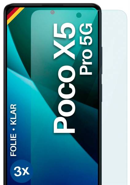 moex FlexProtect Klar für Xiaomi Poco X5 Pro 5G – Schutzfolie für unsichtbaren Displayschutz, Ultra klar