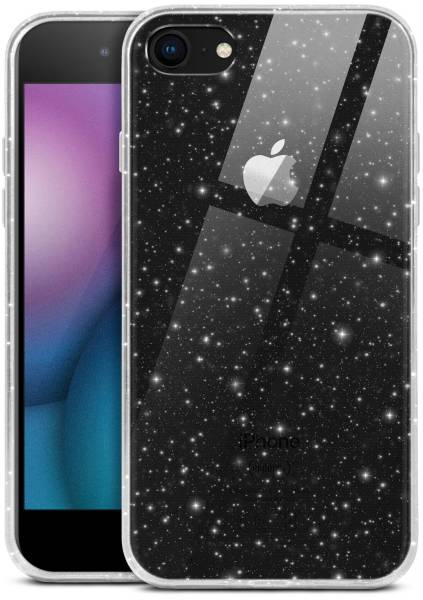 moex® Sparky Case für Apple iPhone 8 – Stylische Glitzer Hülle, ultra slim Handyhülle, durchsichtig